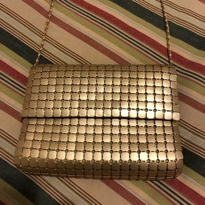 Vintage Y & S Mesh Gold Clutch Crossbody Bag